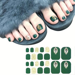 Rhinestone Toe Nail Polish Stickers Self Adhesive Art Decal Strips Kit
