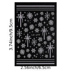 3D Snowflake Deer Heart Nail Art Stickers for Winter