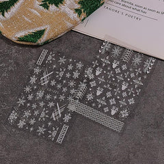 3D Snowflake Deer Heart Nail Art Stickers for Winter