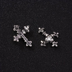 5 pcs Retro Punk Metal Cross Nail Charms