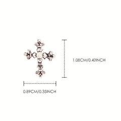 5 pcs Retro Punk Metal Cross Nail Charms