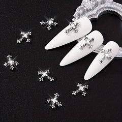 5 pcs Retro Punk Metal Cross Nail Charms
