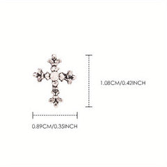 5 pcs Retro Punk Metal Cross Nail Charms