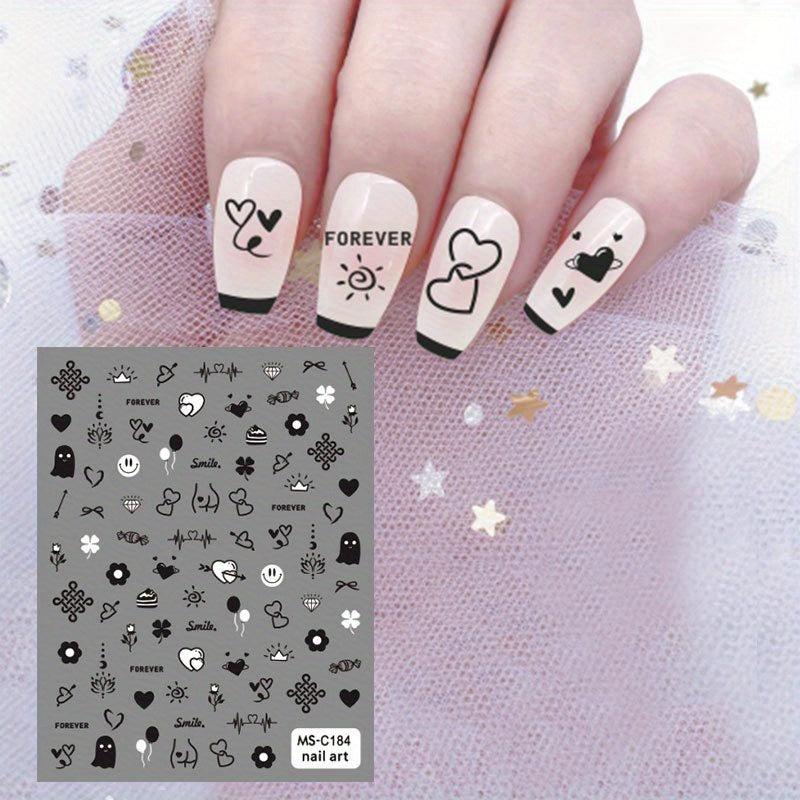 Mixed Style Nail Art Stickers Self Adhesive Nail Decals for DIY