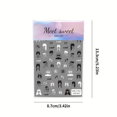 Mixed Style Nail Art Stickers Self Adhesive Nail Decals for DIY