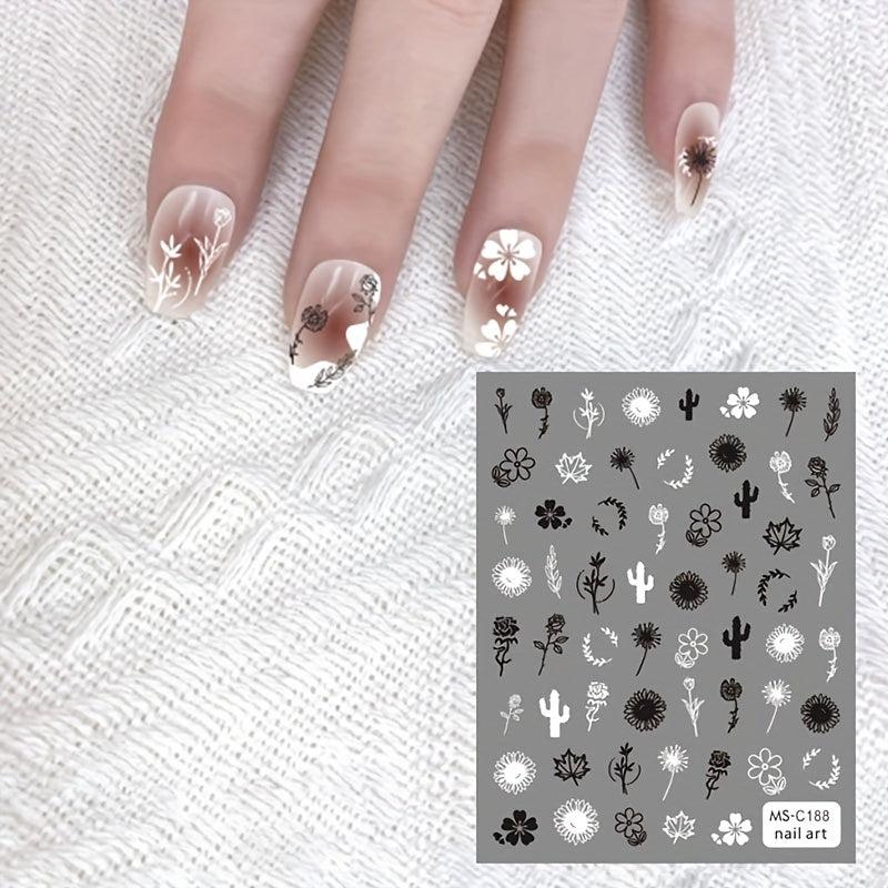 Mixed Style Nail Art Stickers Self Adhesive Nail Decals for DIY