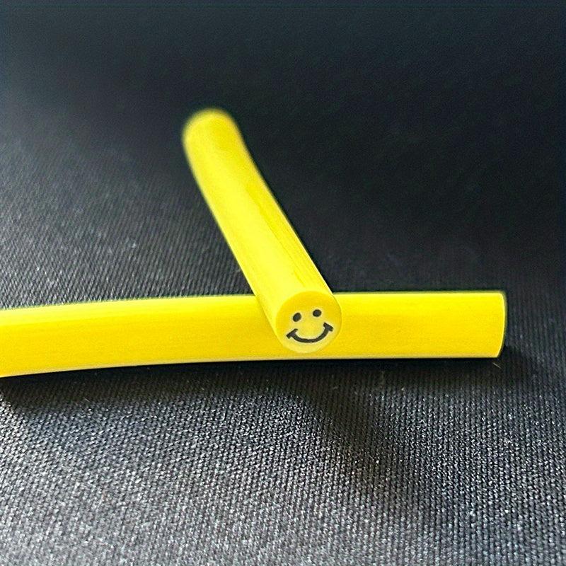 10 Pcs 5mm Smiling Face Polymer Clay Cane for Slime Lip Gloss Resin Nail Art