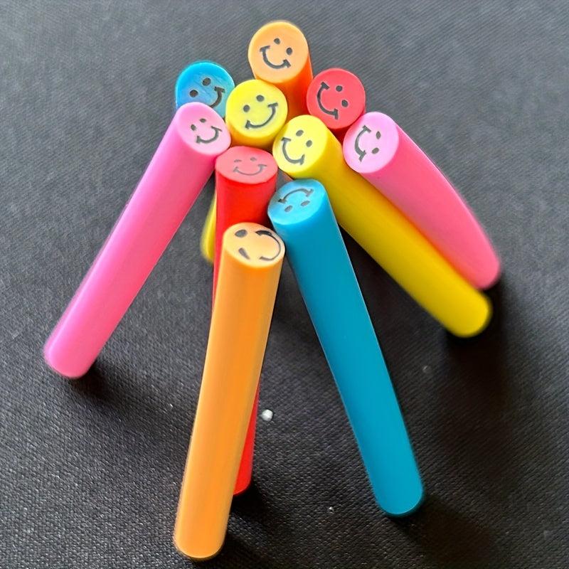 10 Pcs 5mm Smiling Face Polymer Clay Cane for Slime Lip Gloss Resin Nail Art