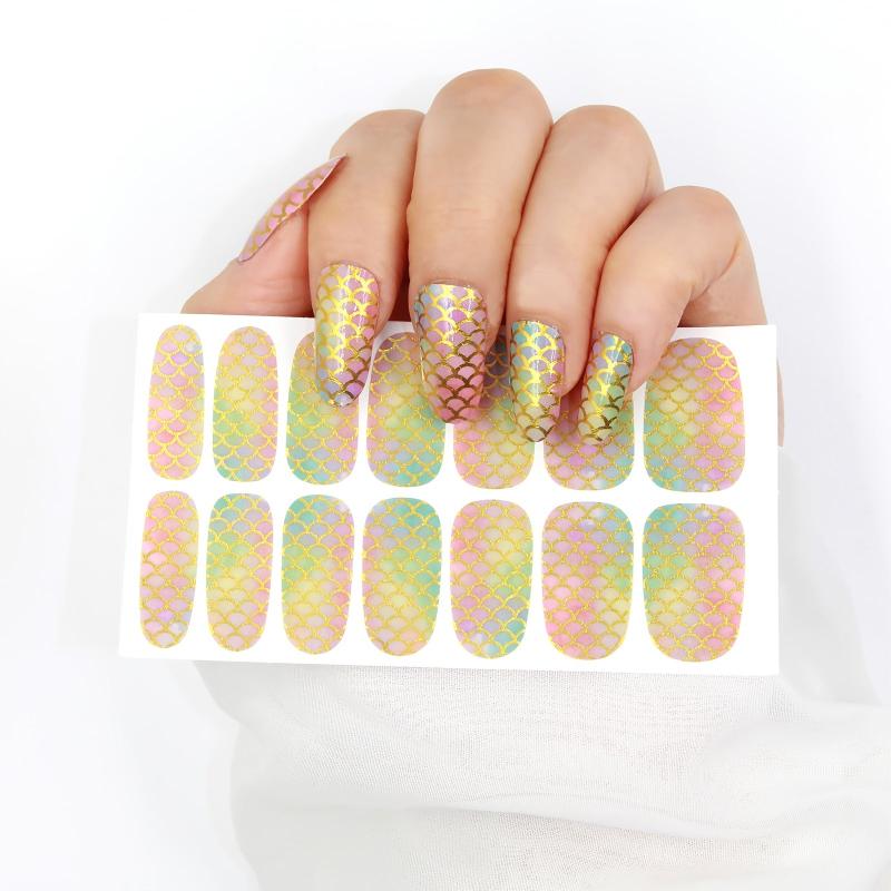 Glitter Nail Polish Strips Adhesive Stickers Full Nail Wraps