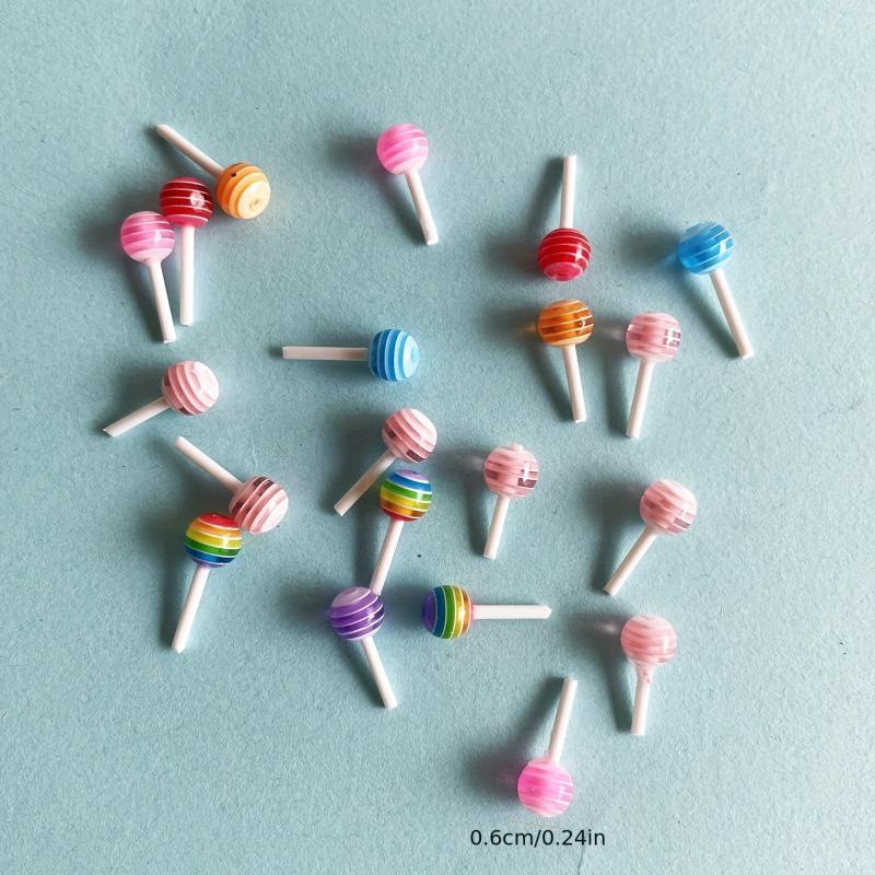 Colorful 3D Acrylic Lollipop Candy Nail Art Charms