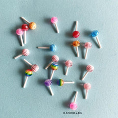 Colorful 3D Acrylic Lollipop Candy Nail Art Charms