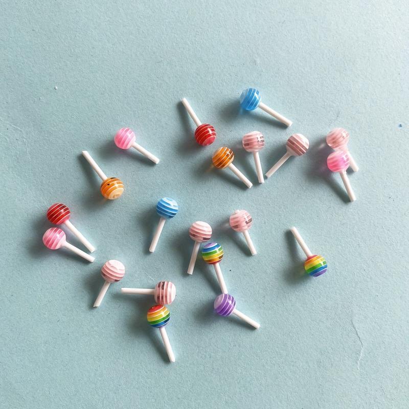 Colorful 3D Acrylic Lollipop Candy Nail Art Charms