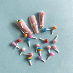 Colorful 3D Acrylic Lollipop Candy Nail Art Charms