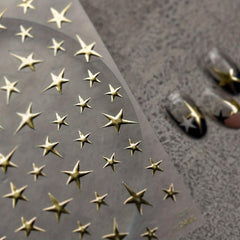 5D Laser Star Art Sticker Holographic Nail Decals