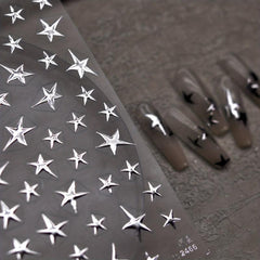 5D Laser Star Art Sticker Holographic Nail Decals