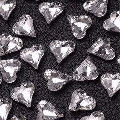 20 pcs 3D Clear Nail Rhinestones Heart Charms for Nail Art