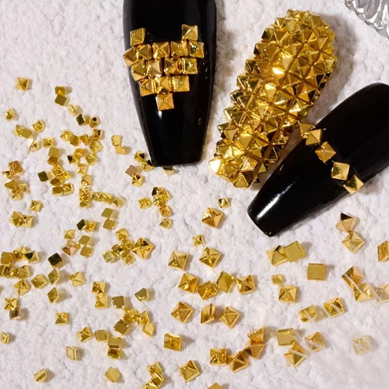 200 Pcs Punk Square Metal Rivet 3D Nail Art Decoration