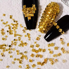 200 Pcs Punk Square Metal Rivet 3D Nail Art Decoration