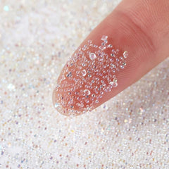 4 Bottle Micro Pixie Beads Gravel Nail Crystals Rhinestones Decorations