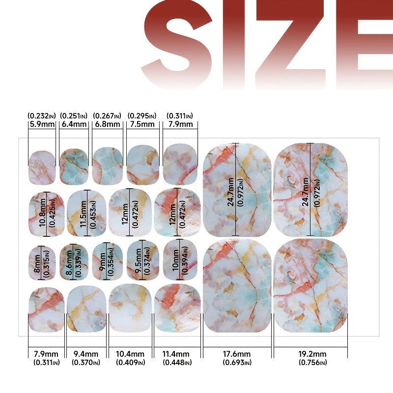 Marble Pattern Toe Nail Wraps Art Stickers for DIY Toe Nails Tip Decoration
