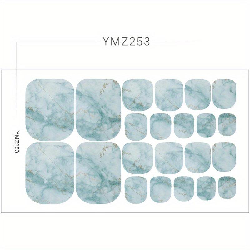 Marble Pattern Toe Nail Wraps Art Stickers for DIY Toe Nails Tip Decoration