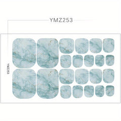 Marble Pattern Toe Nail Wraps Art Stickers for DIY Toe Nails Tip Decoration