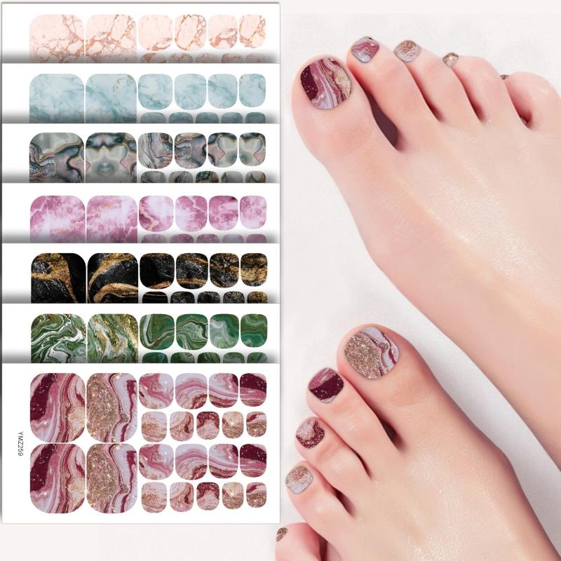 Marble Pattern Toe Nail Wraps Art Stickers for DIY Toe Nails Tip Decoration