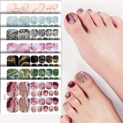 Marble Pattern Toe Nail Wraps Art Stickers for DIY Toe Nails Tip Decoration