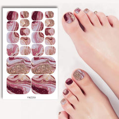Marble Pattern Toe Nail Wraps Art Stickers for DIY Toe Nails Tip Decoration