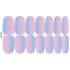 Gradient Nail Polish Strip Solid Gel Nail Sticker Set