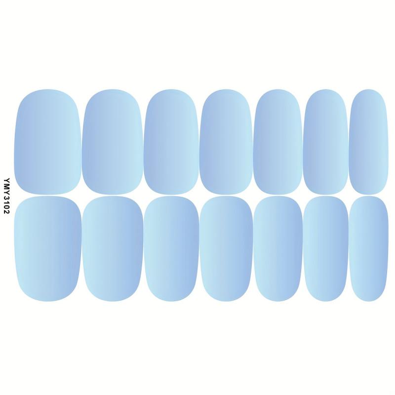Gradient Nail Polish Strip Solid Gel Nail Sticker Set