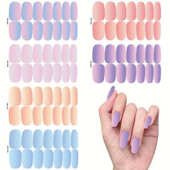 Gradient Nail Polish Strip Solid Gel Nail Sticker Set