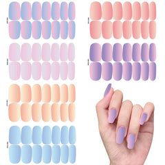 Gradient Nail Polish Strip Solid Gel Nail Sticker Set