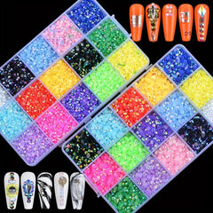 AB Resin Nail Art Rhinestones 15 Colors 3-4mm
