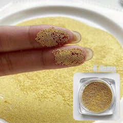 Nail Caviar Beads Golden Silvery Rose Golden Nail Art Metal Mini Beads