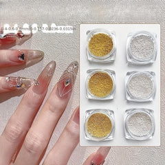 Nail Caviar Beads Golden Silvery Rose Golden Nail Art Metal Mini Beads