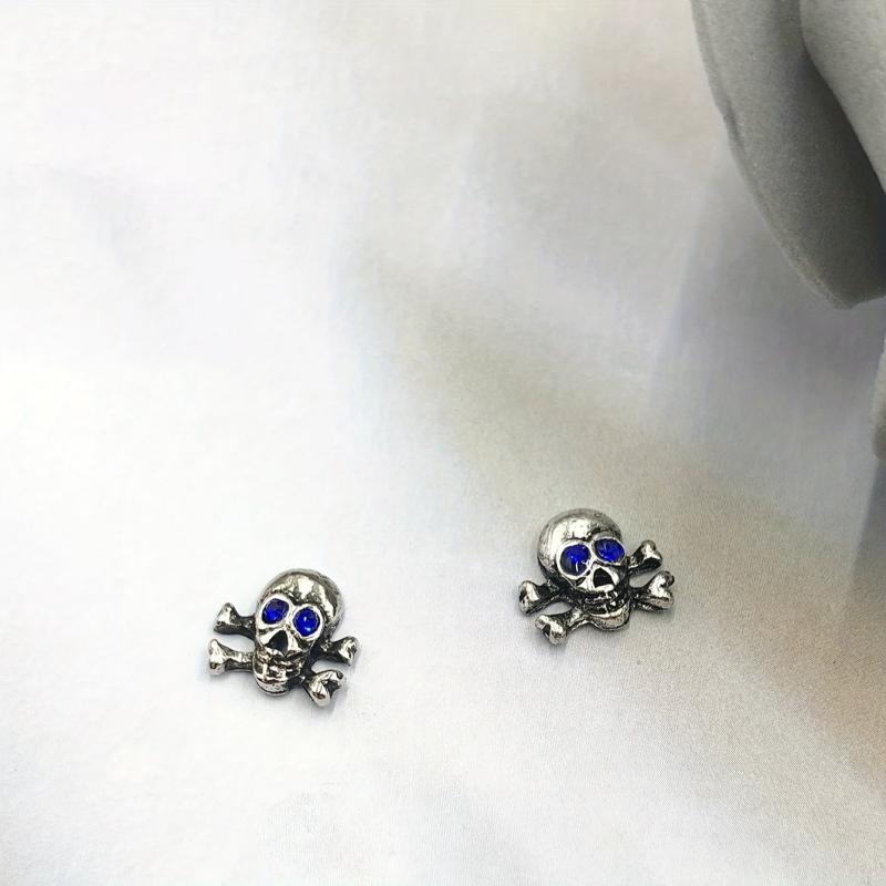 Skull Nail Charms with Rhinestone 3D Alloy Nail Gem