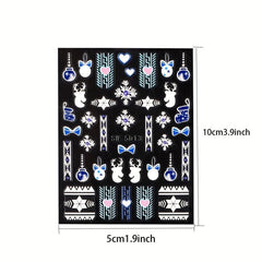 3D Embossed Christmas Nail Art Decals 6 Styles