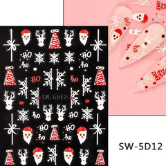 3D Embossed Christmas Nail Art Decals 6 Styles