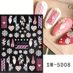 3D Embossed Christmas Nail Art Decals 6 Styles