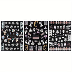 3D Embossed Christmas Nail Art Decals 6 Styles