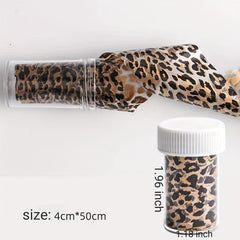 Snake Print Nail Foils Leopard Wild Animal Skin Transfer Sticker Slider