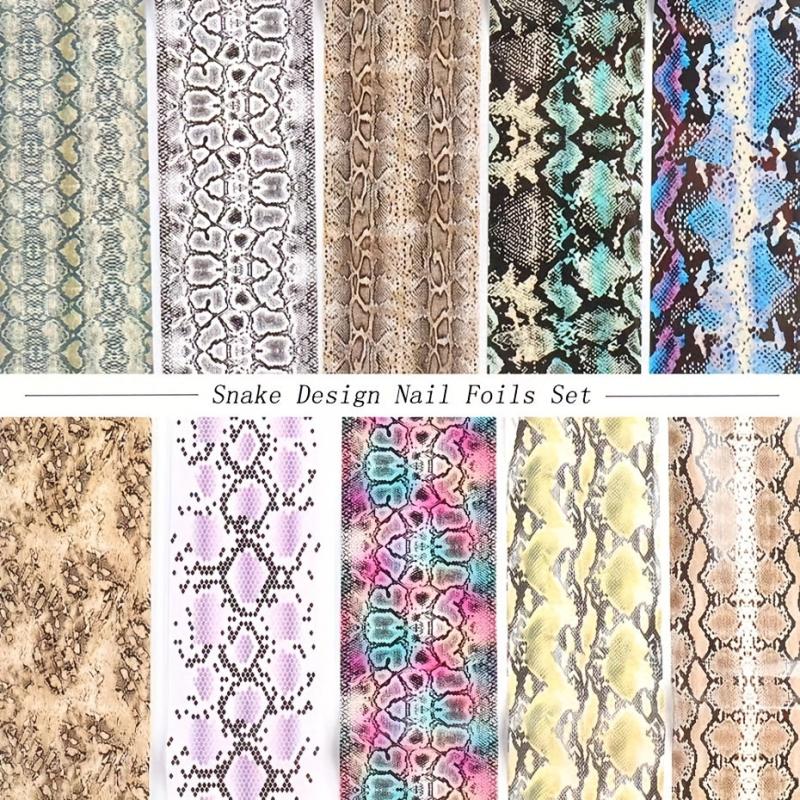 Snake Print Nail Foils Leopard Wild Animal Skin Transfer Sticker Slider