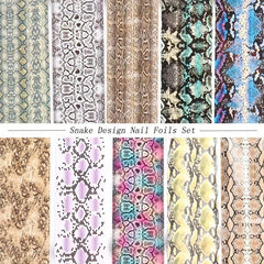 Snake Print Nail Foils Leopard Wild Animal Skin Transfer Sticker Slider