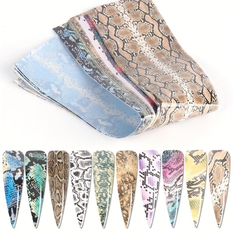 Snake Print Nail Foils Leopard Wild Animal Skin Transfer Sticker Slider