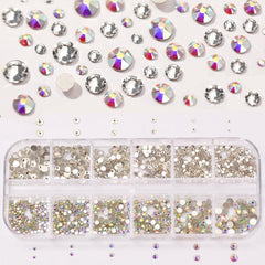 Crystal AB Rhinestones Set with Tweezers & Drill Pen - DIY Nail Art Gems