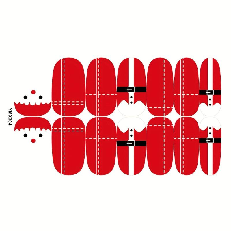 8pcs Christmas Nail Polish Stickers Snowflake Snowman Elk Xmas Parties Gel Nail