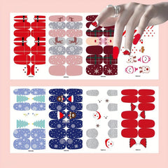 8pcs Christmas Nail Polish Stickers Snowflake Snowman Elk Xmas Parties Gel Nail