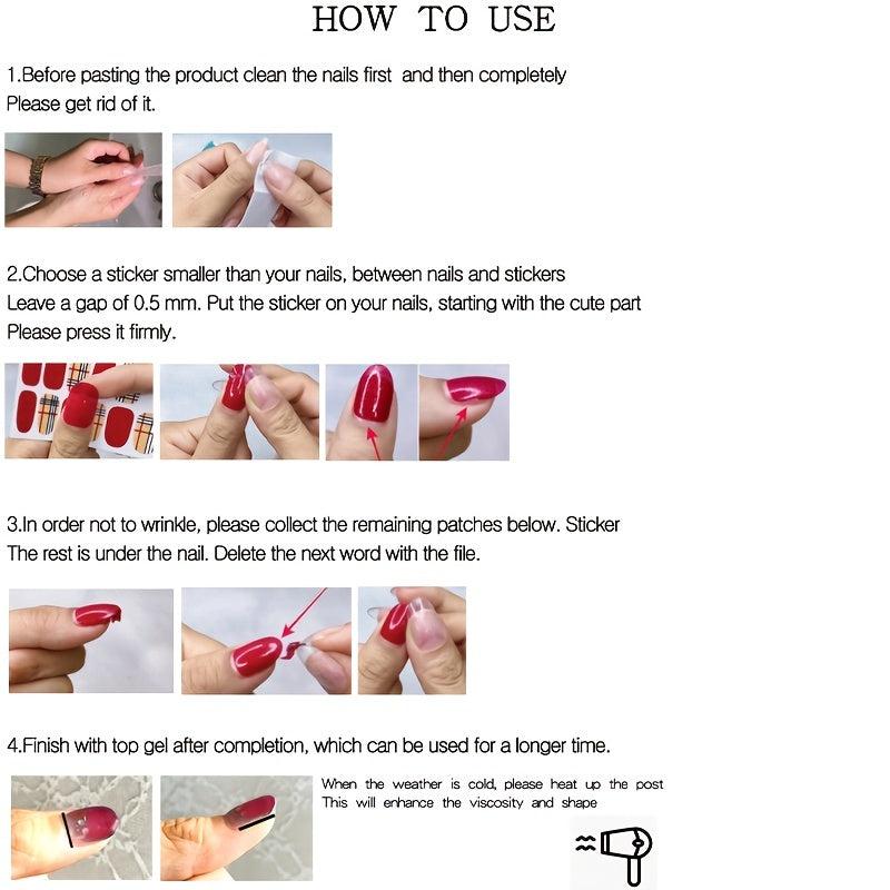 Summer Nail Wraps Self-Adhesive Decals Nail Art Stickers False Nails Manicure