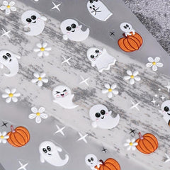 2pcs 5D Halloween Nail Stickers Pumpkin Ghost Skull Nail Art Decals